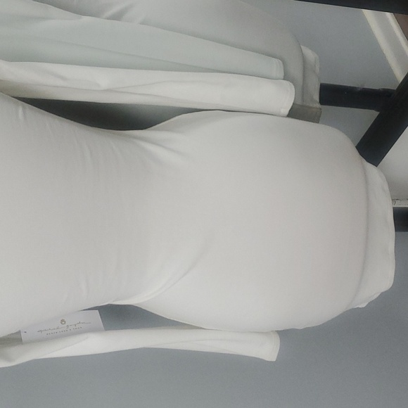 SPIRITUAL GANGSTER WHITE RIBBED LOVE IS THE ANSWER BODYCON LONG SLEEVES DRES - Picture 8 of 15